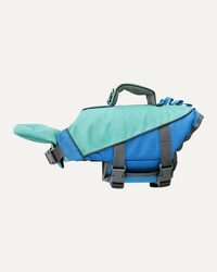 The vest shown from the side with its detachable chin float attached
